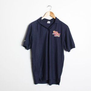 Red Robin Shirt Womens Blue Employee Uniform Burgers